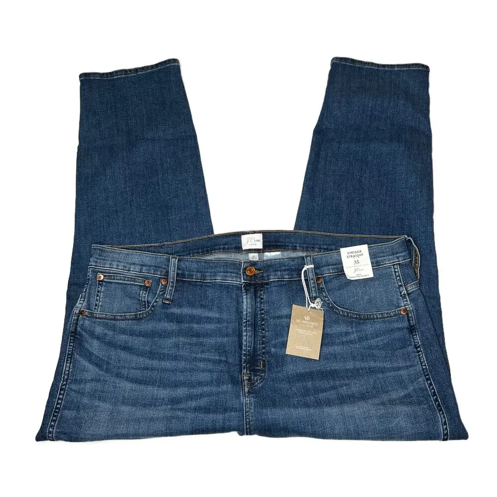 NEW J.Crew Vintage Straight Cropped Jeans Perfecting Pockets size 35